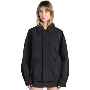 Lioness Womens Kenny Black Bomber Jacket Size M Nylon Oversized Slouchy Gorp